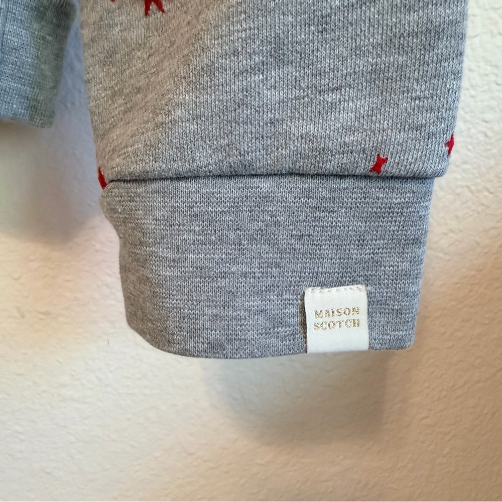Scotch & Soda Maison Scotch Midnight Safari grey Sweatshirt, red print, szL, NWT - Picture 8 of 14